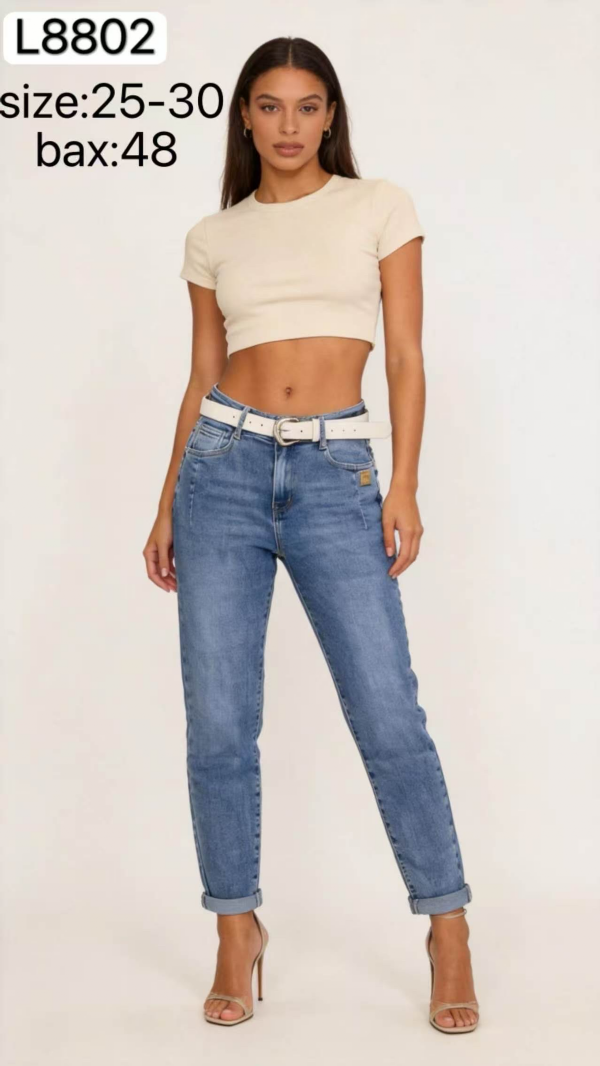 Spodnie damskie jeans Roz 25-30, 1 Kolor Paczka 12 szt