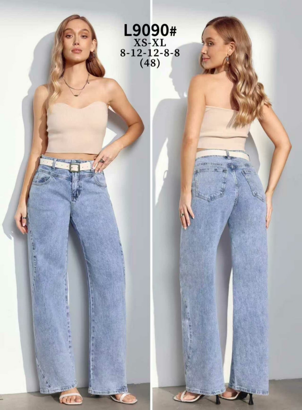 Spodnie damskie jeans Roz XS-XL, 1 Kolor Paczka 12 szt