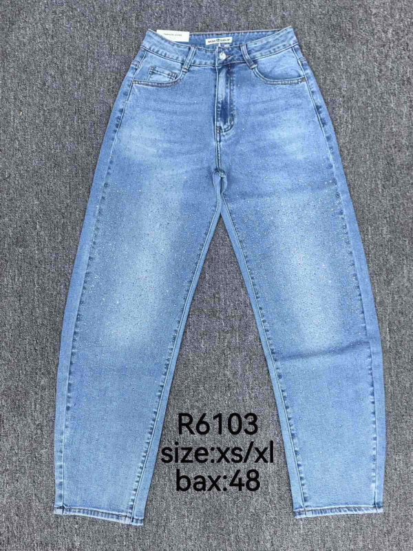 Spodnie damskie jeans Roz XS-XL, 1 Kolor Paczka 10 szt