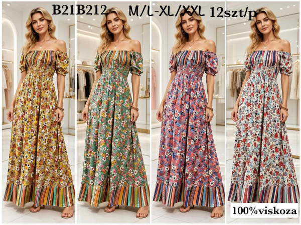 Sukienki damskie Roz M/L-XL-2XL, 1 Kolor Paczka 10 szt