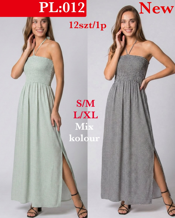 Sukienka damska Roz S/M-L/XL , Mix Kolor Paczka 12 szt