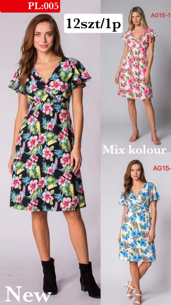 Sukienka damska Roz S/M-L/XL , Mix Kolor Paczka 12 szt