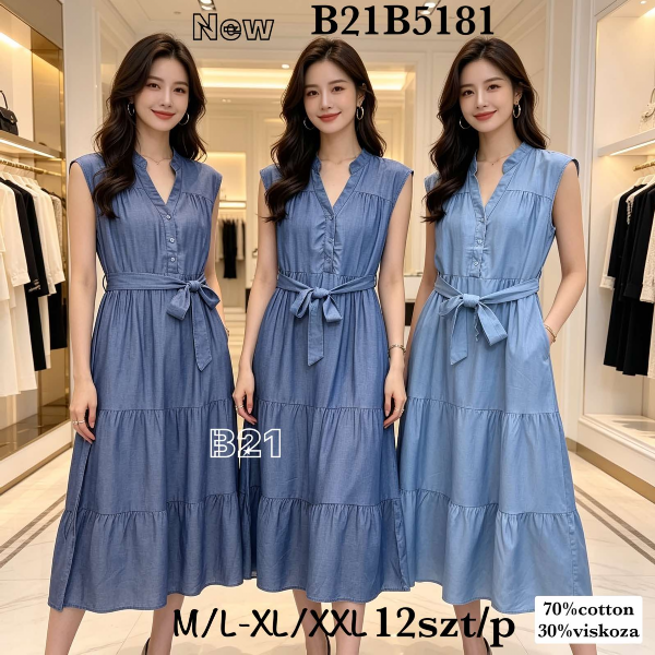 Sukienki damskie Roz M/L-XL-2XL, Mix Kolor Paczka 12 szt