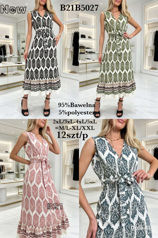 Sukienki damskie Roz M/L-XL-2XL, Mix Kolor Paczka 12 szt