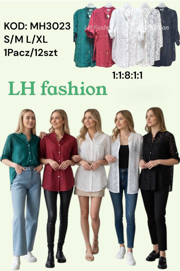 Koszule damskie Roz S/M-L/XL, Mix Kolor Paczka 12 szt