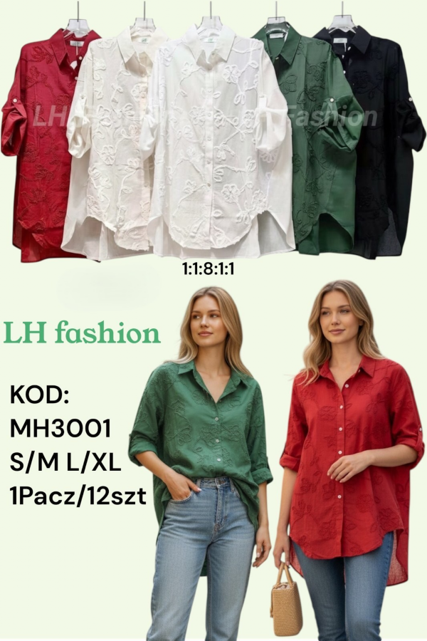 Koszule damskie Roz S/M-L/XL, Mix Kolor Paczka 12 szt