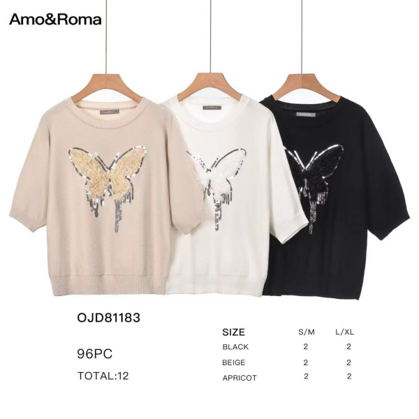 Bluzki damskie Roz S/M-M/L, Mix Kolor Paczka 12 szt