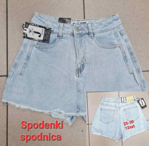 Szorty damskie jeans Roz 25-30, 1 Kolor Paczka 12 szt