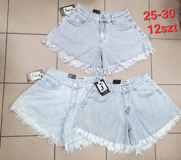 Szorty damskie jeans Roz 25-30, 1 Kolor Paczka 12 szt