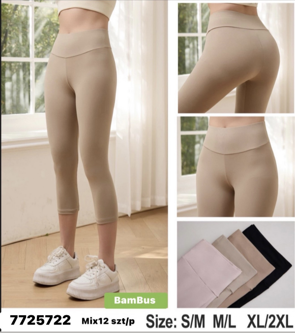 Leginsy damskie Roz S/M-M/L, Mix kolor Paczka 12 szt