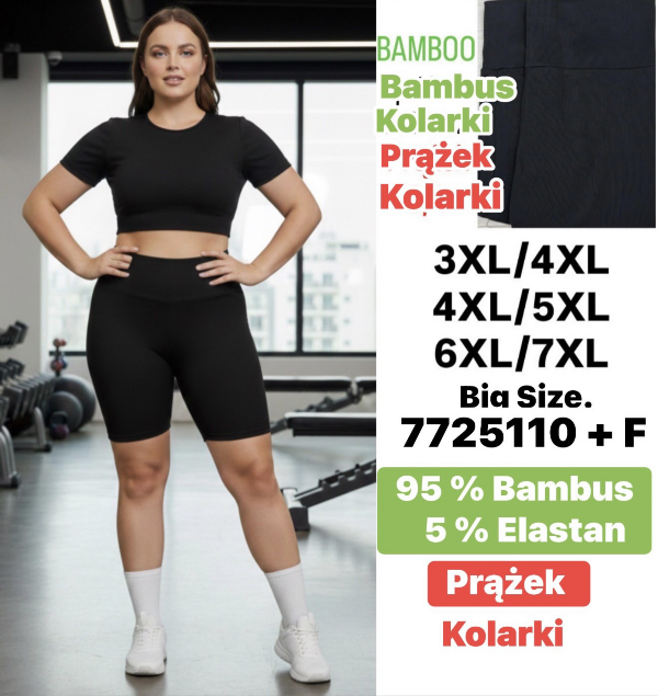 Legginsy damskie Roz 3XL-7XL, 1 Kolor Paczka 12 szt