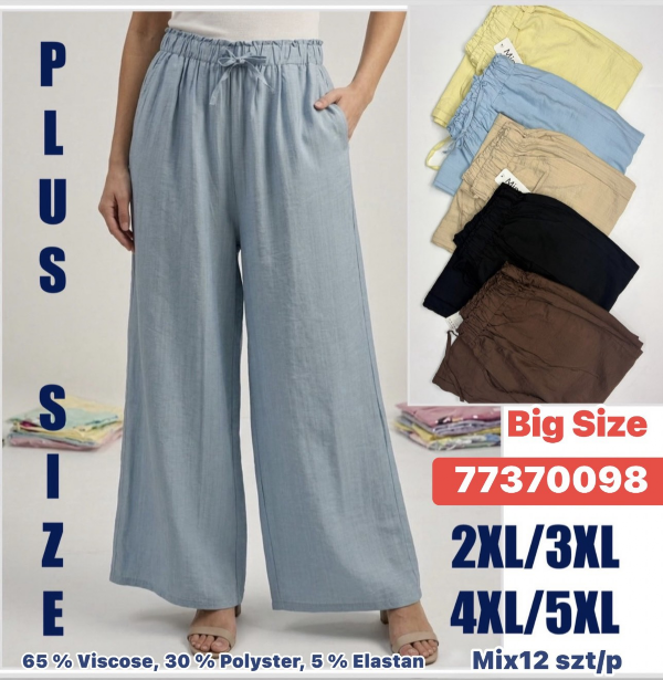 Spodnie damskie Roz 2XL-5XL, Mix Kolor Paczka 12 szt