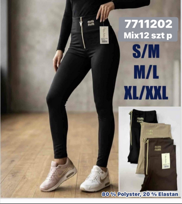 Leginsy damskie Roz S-2XL , Mix kolor Paczka 12 szt