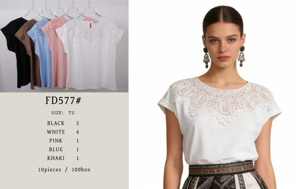 Bluzki damska Roz Standard , Mix Kolor Paczka 10 szt
