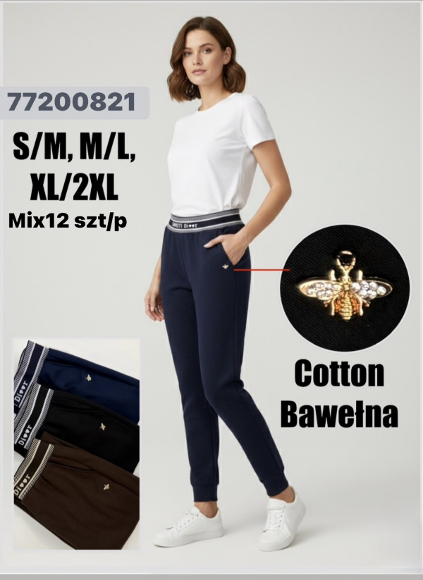 Spodnie damskie Roz S/M-M/L-XL/2XL , Mix Kolor Paczka 12 szt