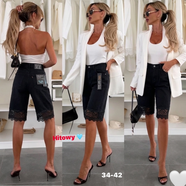 Rybaczki damskie jeans Roz 34-42, 1 Kolor Paczka 12 szt
