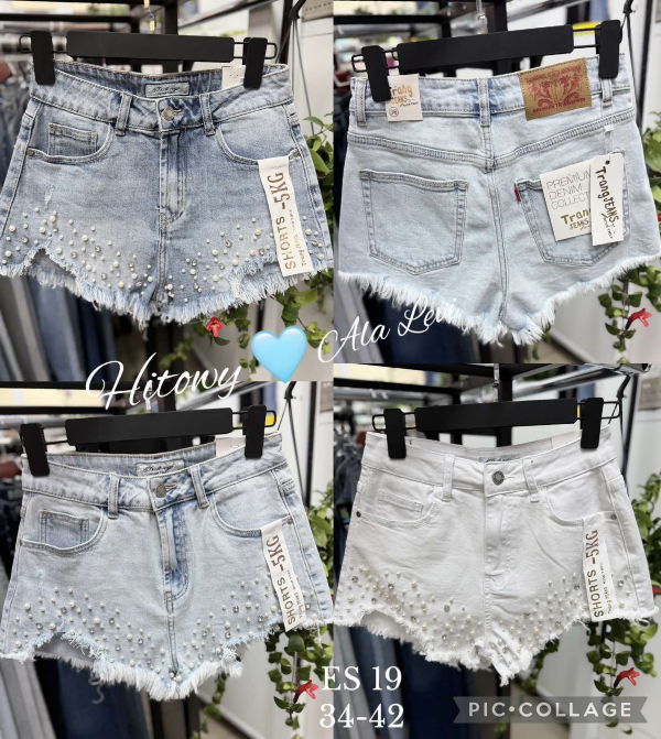  Szorty damskie jeans Roz 34-42, 1 Kolor Paczka 10 szt