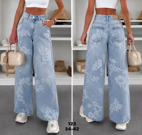 Spodnie damskie jeans Roz 34-42, 1 Kolor Paczka 10 szt