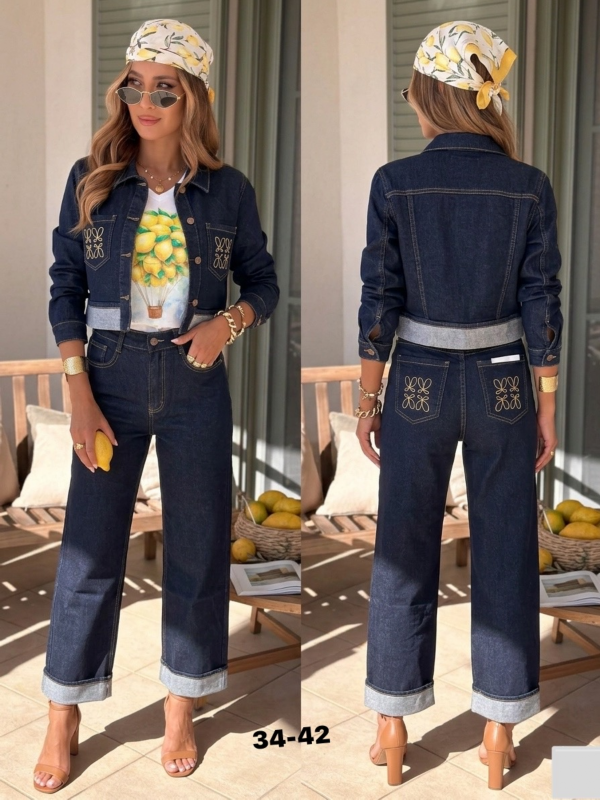 Spodnie damskie jeans Roz 34-42, 1 Kolor Paczka 12 szt