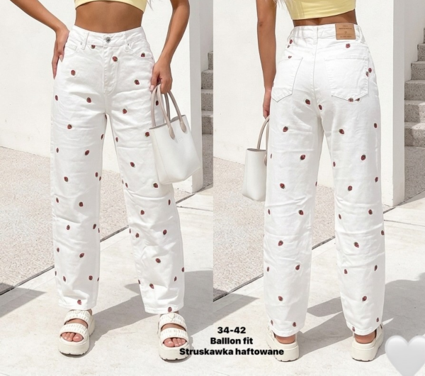 Spodnie damskie jeans Roz 34-42, 1 Kolor Paczka 10 szt
