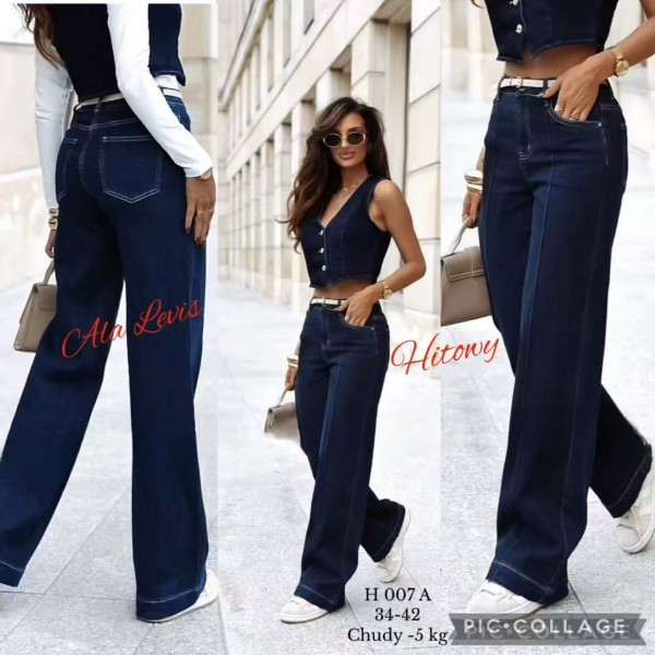 Spodnie damskie jeans Roz 34-42, 1 Kolor Paczka 10 szt