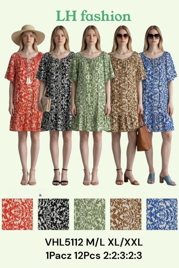 Sukienki damskie Roz M/L-XL-2XL, Mix Kolor Paczka 12 szt