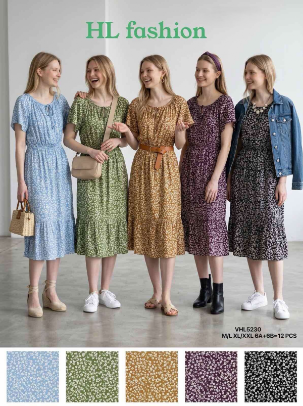 Sukienki damskie Roz M/L-XL-2XL, Mix Kolor Paczka 12 szt