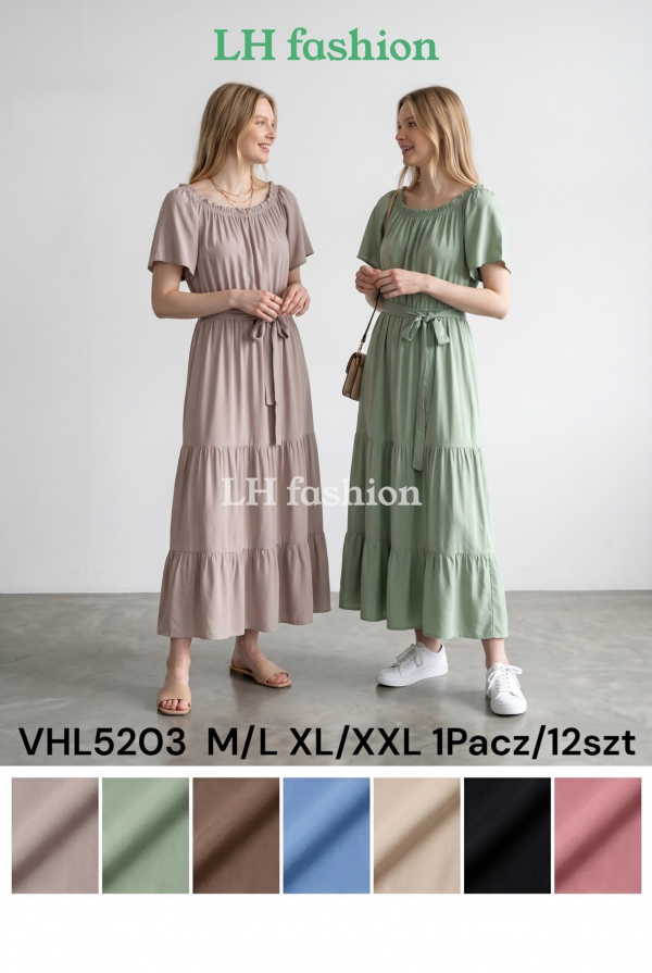 Sukienki damskie Roz M/L-XL-2XL, Mix Kolor Paczka 12 szt