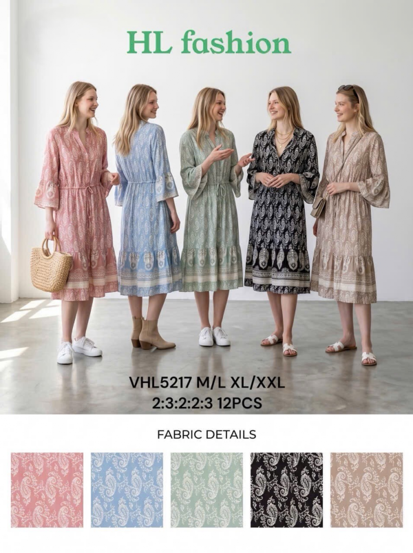 Sukienki damskie Roz M/L-XL-2XL, Mix Kolor Paczka 12 szt