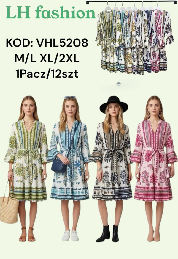 Sukienki damskie Roz M/L-XL-2XL, Mix Kolor Paczka 12 szt