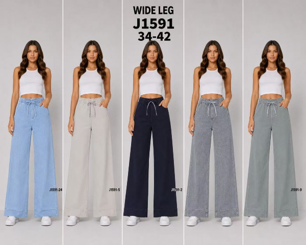 Spodnie damskie jeans Roz 34-42, 1 Kolor Paczka 10 szt
