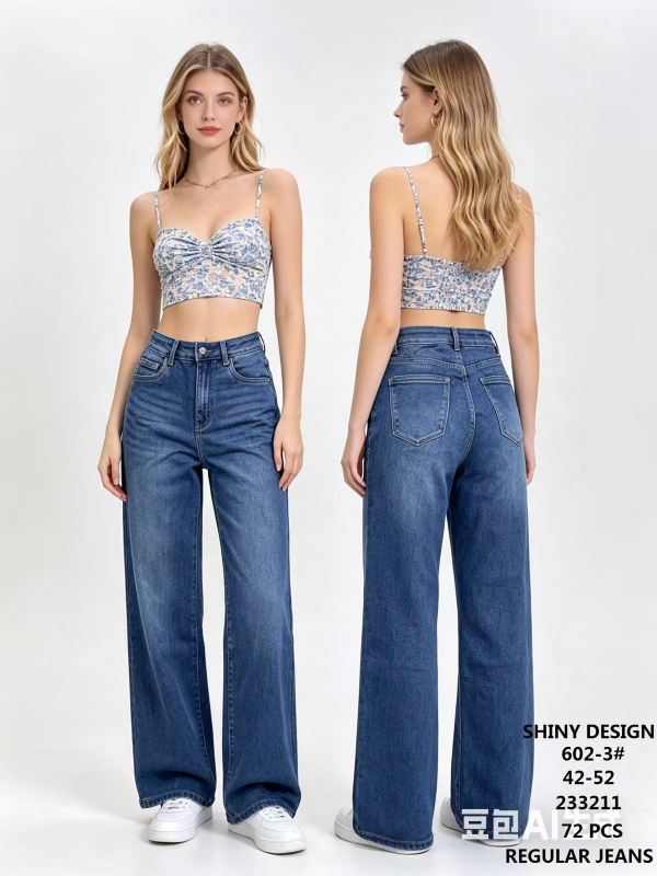Spodnie damskie jeans Roz 42-52, 1 Kolor Paczka 12 szt