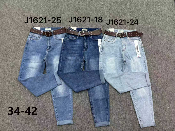 Spodnie damskie jeans Roz 34-42, 1 Kolor Paczka 12 szt