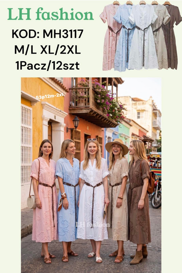 Sukienki damskie Roz M/L-XL-2XL, Mix Kolor Paczka 12 szt