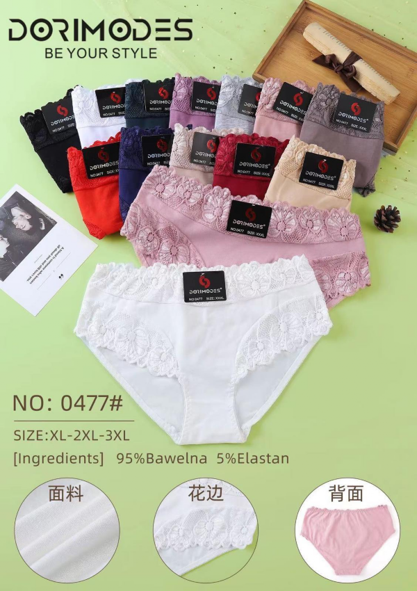 Majtki damskie Roz XL-3XL, Mix kolor Paczka 24 szt