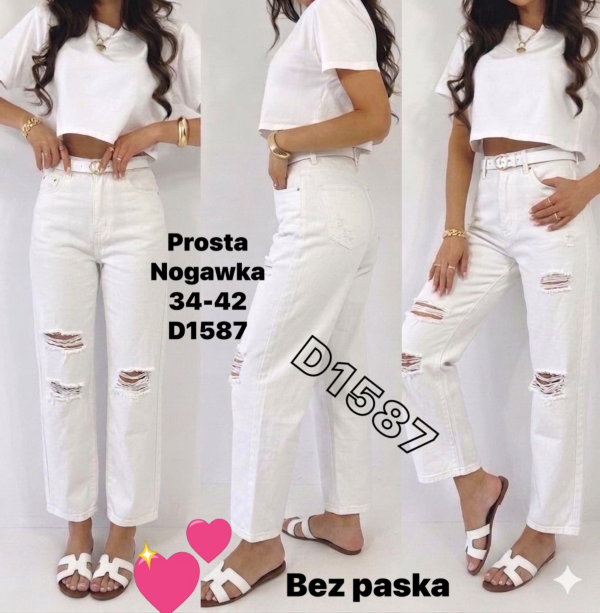 Spodnie damskie jeansy Roz 27-32, 1 Kolor Paczka 10 szt