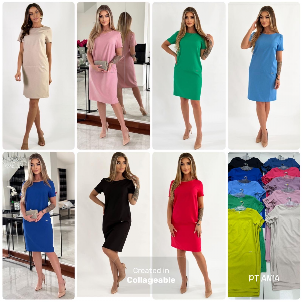 Sukienki damskie (Polska produkt ) Roz 38-48, Mix Kolor Paczka 5 szt