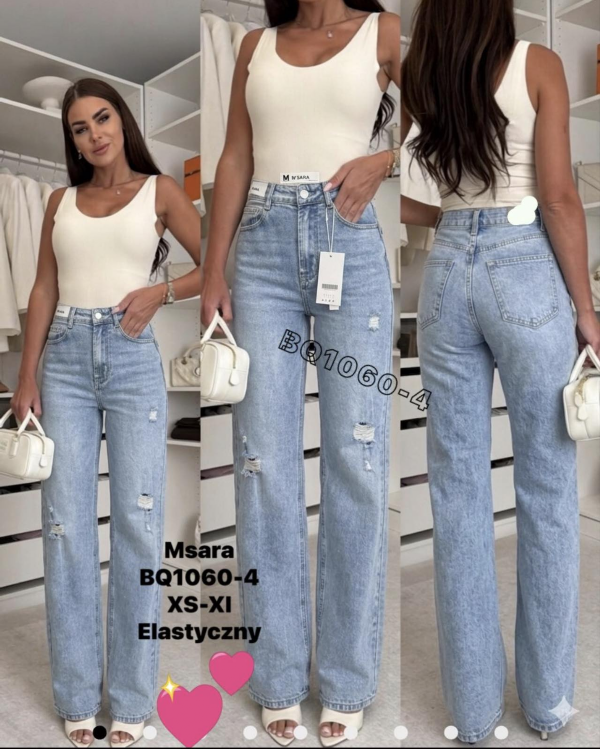 Spodnie damskie jeansy Roz XS-XL, 1 Kolor Paczka 10 szt