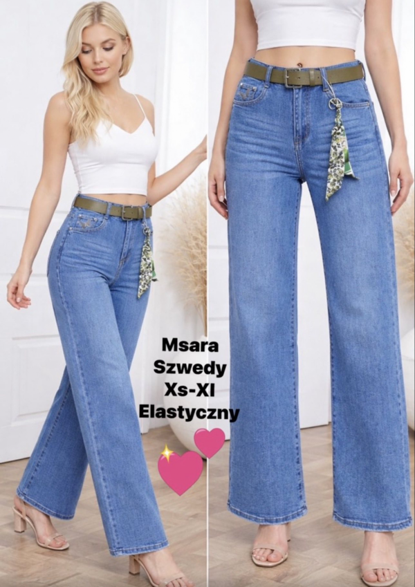 Spodnie damskie jeansy Roz XS-XL, 1 Kolor Paczka 10 szt
