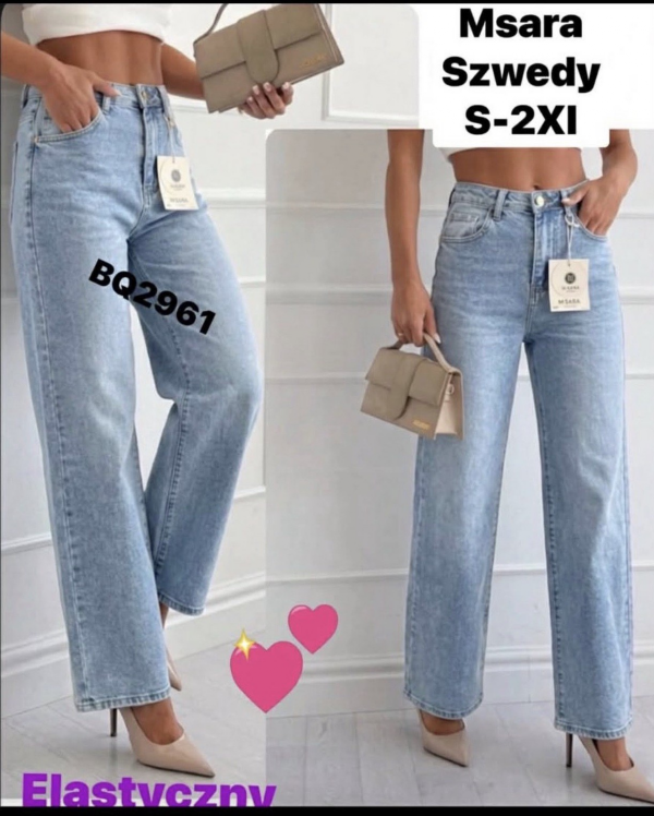 Spodnie damskie jeansy Roz S-2XL, 1 Kolor Paczka 10 szt