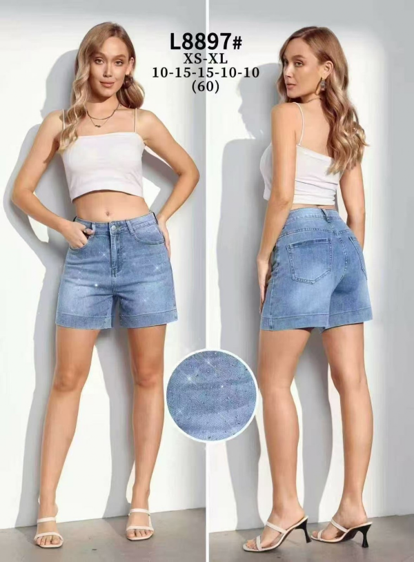 Rybaczki damskie jeansy Roz XS-XL, 1 Kolor Paczka 12 szt 1