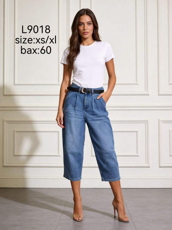 Rybaczki damskie jeansy Roz XS-XL, 1 Kolor Paczka 12 szt 1