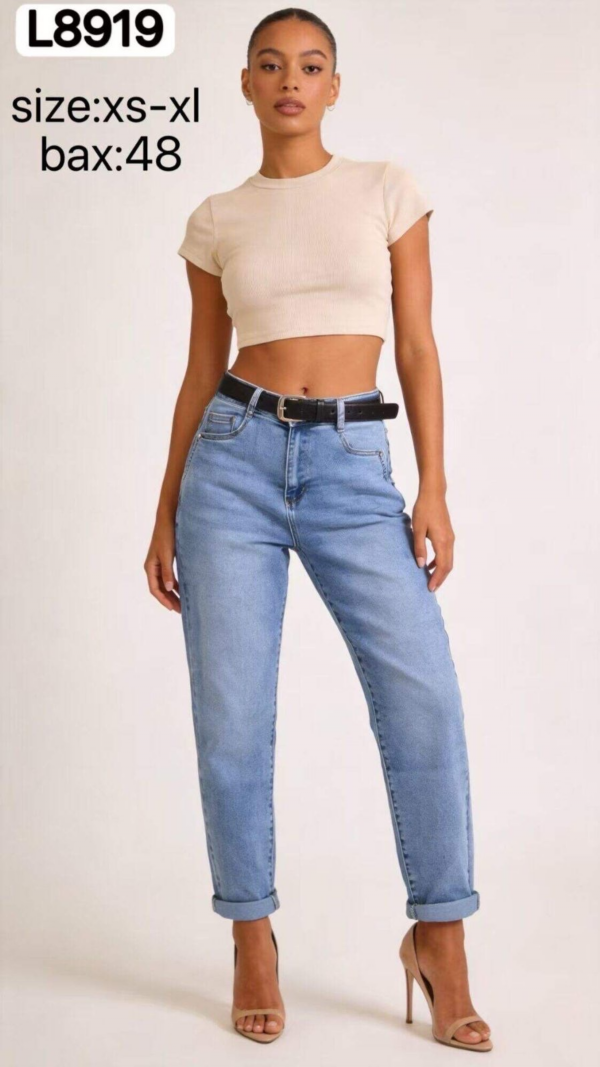 Spodnie damskie jeansy Roz XS-XL, 1 Kolor Paczka 12 szt