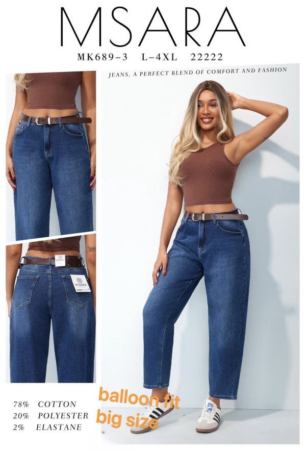 Spodnie damskie jeansy Roz L-4XL, 1 Kolor Paczka 10 szt