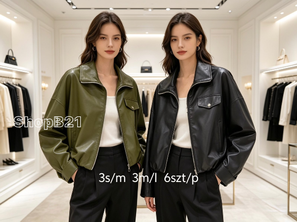 Kurtki damskie skórzana Roz S/M-M/L, 1 Kolor Paczka 6 szt