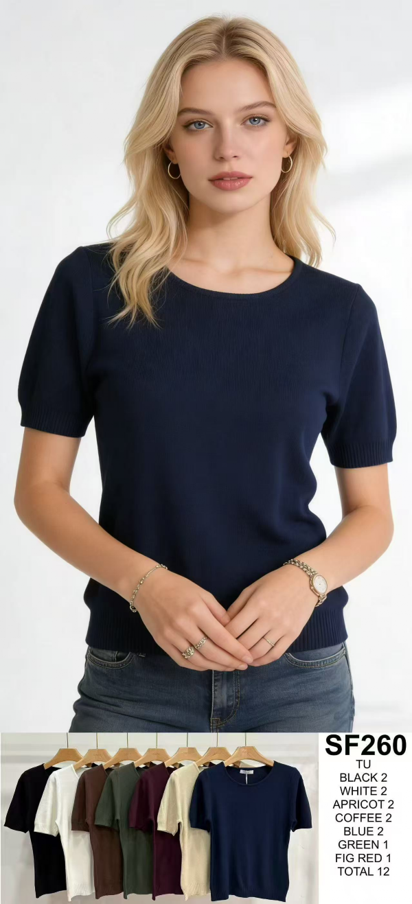 Bluzki damskie Roz Standard, 1 Kolor Paczka 12 szt