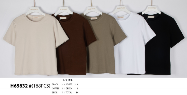 Bluzka damska (Francja produkt) Roz S/M-M/L, Mix Kolor .Paczka 12 szt