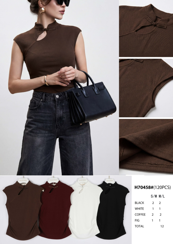 Bluzka damska (Francja produkt) Roz S/M-M/L, Mix Kolor .Paczka 12 szt