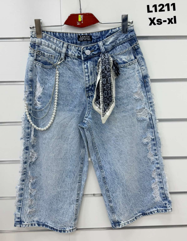 Rybaczki damskie jeansy Roz XS-XL, 1 Kolor Paczka 10 szt