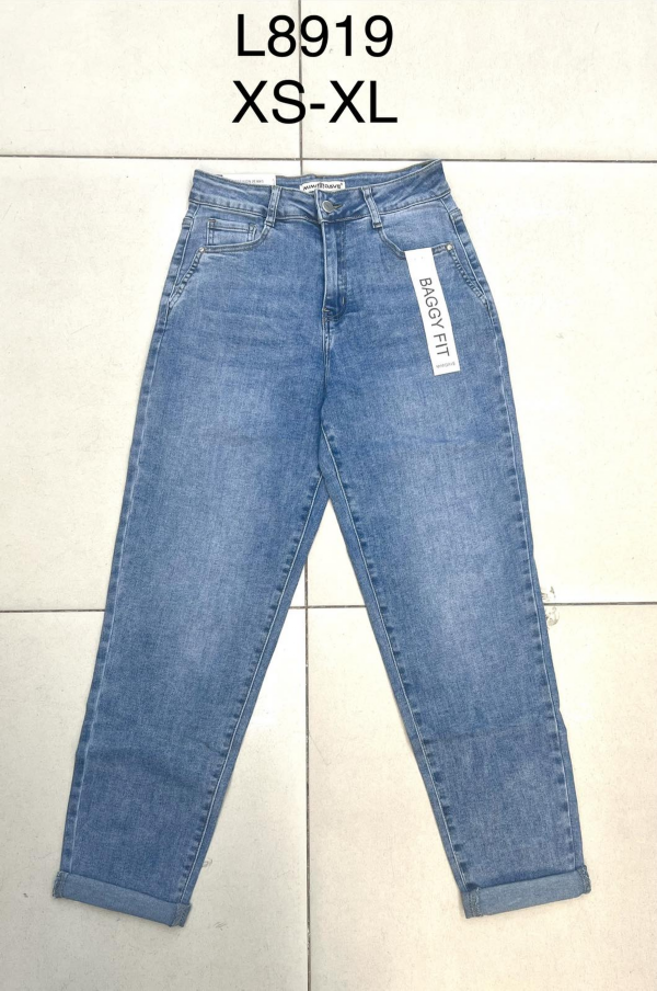 Spodnie damskie jeansy Roz XS-XL, 1 Kolor Paczka 12 szt